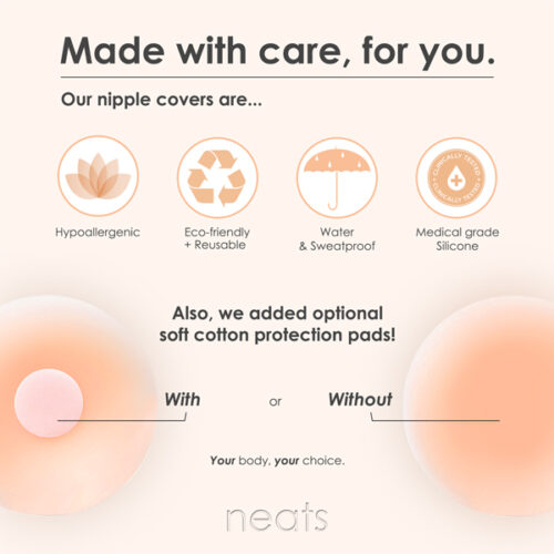 Adhesive Large Silicone Nipple Petals for Larger Areola or Wider Breast  Coverage, Color Peach